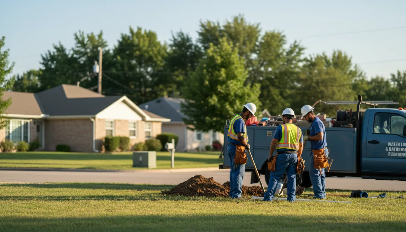 Residential water line and bathroom plumbing service in Powhattan, KS